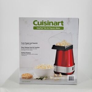 Cuisinart EasyPop Hot Air Popcorn Maker Red Silver New in Box